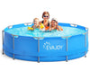 EVAJOY 12ft X 30in Metal Frame Above Ground Swimming Pool with Steel Frame Blue
