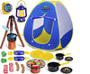 FUN LITTLE TOYS Kids Play Tent with Camping Toys, Toddler Tent with Battery Lantern, Kids Pop Up Tent