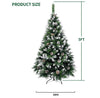 MuRealy 5FT Unlit Flocked Artificial Christmas Tree with Pinecones and Metal Stand
