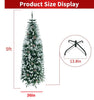 MuRealy 5ft Pencil Slim Artificial Christmas Tree with Pinecones and Metal Stand