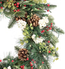 Red Co 26-inch Artificial Light-Up Decorated Christmas Wreath Battery-Operated