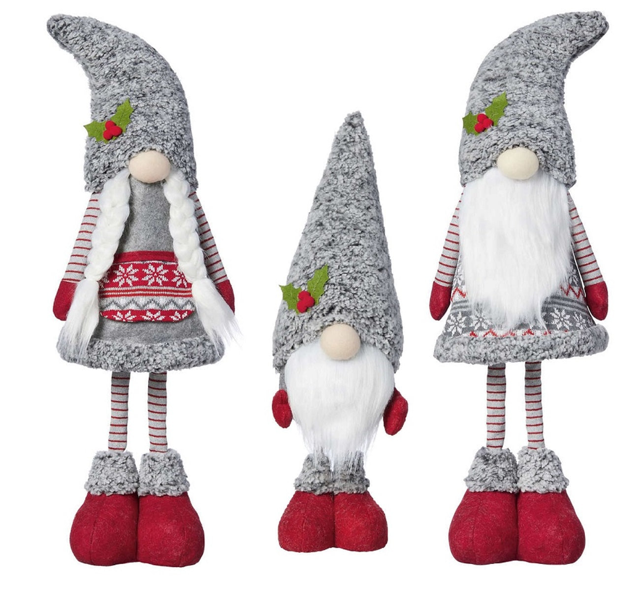 Table Top Decorative Holiday Gnomes Family Set of 3