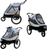 Petique Trailblazer Pet Jogger Stroller with Tire Pump up to 77LBS Space Gray