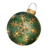 Oversized 19-inch Green/Gold Snowflake Holiday Ornament with LED Lights