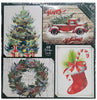 40 Holiday Cards with Self-Sealing Envelopes and Stickers - Rustic Holiday