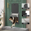Aluminum Dog Door for Door Mount with Two Magnetic Flaps X-Large/Gray
