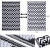 OLANLY 9FT X 12FT Outdoor Reversible Straw Mat Chevron Pattern Black/White