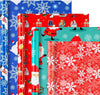 4 Roll Fun Christmas Wrapping Paper Snowflake/Snowman/Santa/Dogs 148 sq ft total