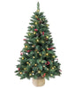 4ft Pre-lit Decorated Artificial Christmas Tree LED Lights with Burlap Base