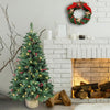 4ft Pre-lit Decorated Artificial Christmas Tree LED Lights with Burlap Base