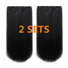 Black Hair Extension 2 Sets Clip Hair Extensions Straight 22"Long