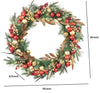 Red Co 30-inch Artificial Christmas Wreath Decorated LED Lights Battery Red/Gold