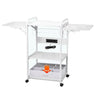 Olbrus 3-Tier Movable Heat Press Table with Folding Shelf White