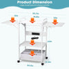 Olbrus 3-Tier Movable Heat Press Table with Folding Shelf White
