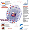 Lock&Lock Rectangular BPA Free 3-Piece Lunch Box Set w/ Insulated Cup