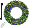 HOYECHI 48-inch Lighted Christmas Outdoor Wreath Holiday Decor