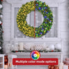 HOYECHI 48-inch Lighted Christmas Outdoor Wreath Holiday Decor