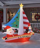 Gemmy 7.5 FT LED Santa and Penguin in Sailboat Holiday Inflatable