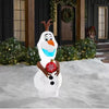 Disney Frozen 4ft X 1.5ft LED Olaf with Red Ornament Christmas Inflatable