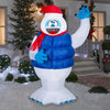 Gemmy Pre-Lit Bumble in Blue Puffer Vest Christmas Inflatable 6.5ft H x 3.8ft W