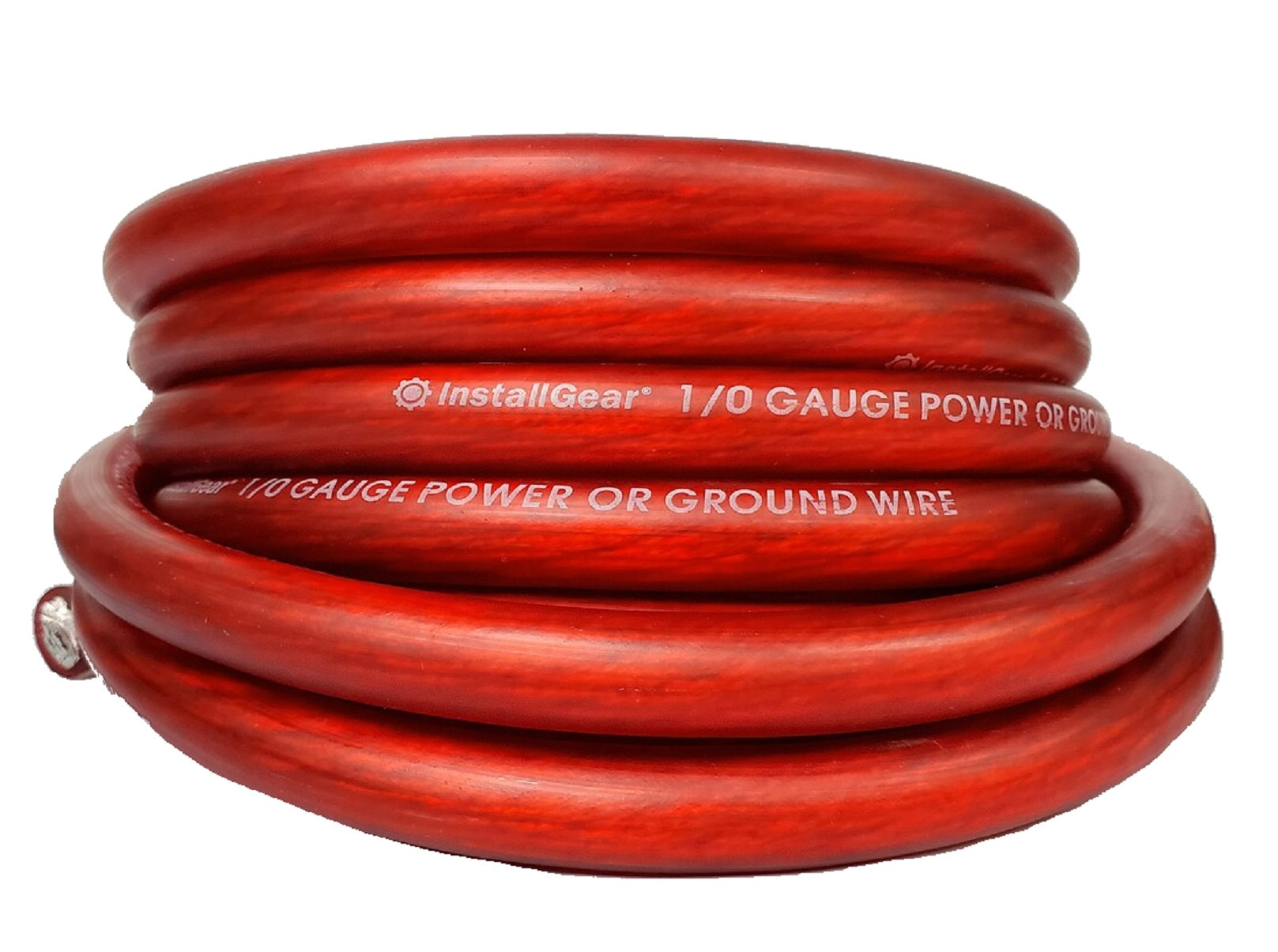 InstallGear 1/0 Gauge Red Wire AWG CCA Power or Ground Wire 25-Feet