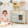 Play Kitchen Wooden Playset for Toddlers with Cookware Accessories
