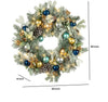 Red Co 30” Decorative Snow-Flocked Artificial Christmas Wreath Blue Ornaments LEDs