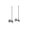 Kohler K-7605-P-BN Angle Supply with Stop, Cross Handle and Annealed Vertical Tube, Vibrant Brushed Nickel