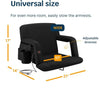 Alpcour Portable Reclining 21-inch Wide Heated Stadium Seat with Armrests Black