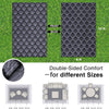 OLANLY 9FT X 12FT Braided Outdoor Reversible Straw Mat Black and Grey