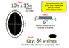 JumpKing Replacement 10FT X 15FT Oval Trampoline Jumping Surface with 84 V-Rings