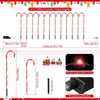 Treela 24-Piece 28-inch Christmas Candy Cane Lights Pathway Markers Red/Green