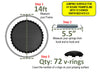 JumpKing Replacement 14FT Round Trampoline Jumping Mat with 72 V-Rings (5.5in Springs)