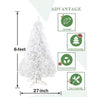 BESTHLS 5ft Hinged White Pencil Artificial Christmas Tree with Metal Stand