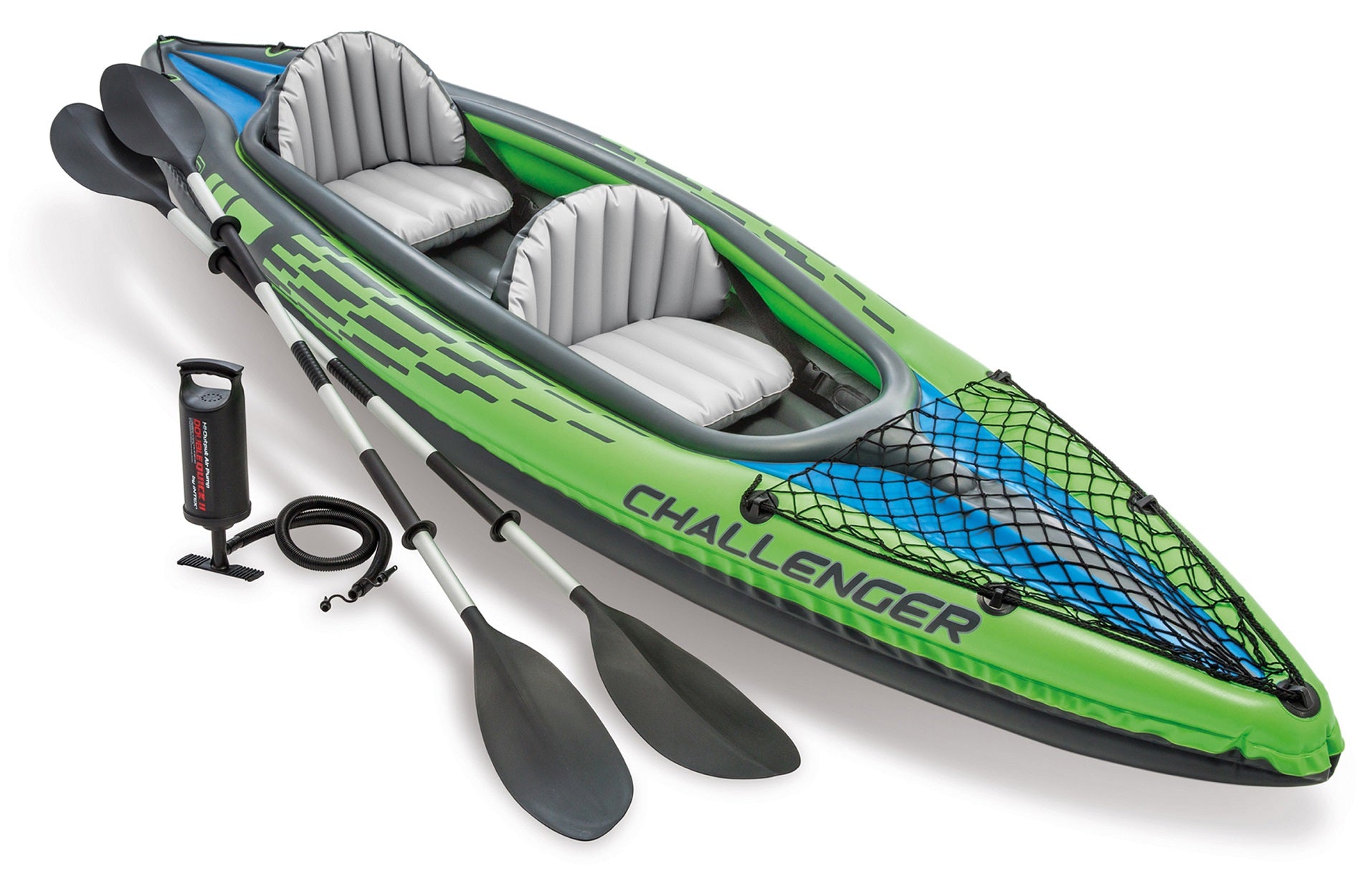 Intex Challenger K2 Kayak 2 Person Inflatable Kayak Set with Aluminum Oars