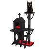 Konelcare Aesthetic Gothic Cat Tree , 3- Layer Sturdy Black Cat Tower, Fits 2 Cats