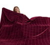 Korbliss Oversized Super Soft Cozy Flannel Blanket 10FT X 10FT Burgundy Red
