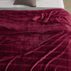 Korbliss Oversized Super Soft Cozy Flannel Blanket 10FT X 10FT Burgundy Red