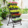 5-Tier Steel Vertical Raised Garden Bed Black