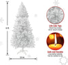 PLKO 6FT White Artificial Christmas Tree with Metal Stand