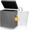 100L Laundry Hamper with Lid and Handle, Collapsible Laundry Basket Organizer with Removable Inner Bag for Clothes Toys Towels (grey)