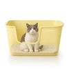 LivLab Mker Extra Large Cat Litter Box with High Sides - Splash-Proof Design for Big Cats & Multi-Cat Homes, 24.6in x 16.7in x 12.8in(YELLOW)