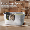 LivLab Mker Extra Large Cat Litter Box with High Sides - Splash-Proof Design for Big Cats & Multi-Cat Homes, 24.6in x 16.7in x 12.8in(YELLOW)