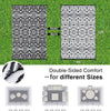 OLANLY Outdoor Rug 9FT X 12FT Waterproof Reversible Floral Pattern Black/White