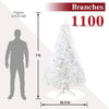 Premium 7-FT Artificial Pine White Christmas Tree with Metal Stand and Decorations