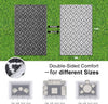 OLANLY 9FT X 12FT Outdoor Reversible Straw Mat Geometric Black and White