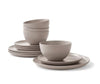 Member's Mark 12-Piece Artisan Crafted Dinnerware Set, Taupe