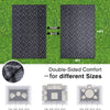 OLANLY 9FT X 12FT Outdoor Reversible Straw Mat with Geometric Pattern Black
