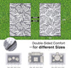 OLANLY Outdoor Rug 9FT X 12FT Waterproof Reversible Leaf Pattern Mat Grey and White