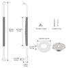 MUNZONG 32in White Shower Grab Bar w/ Gray Anti-Slip Rubber Grip